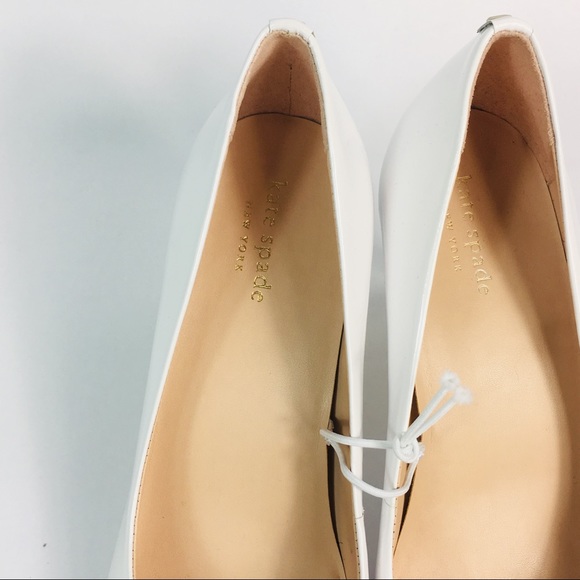 Kate Spade White Vida Pointed 3" Heels Patent - Picture 4 of 6